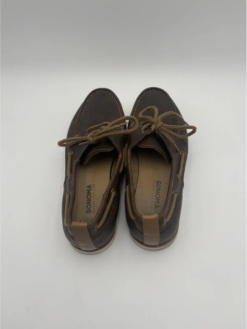 Sonoma Good Life Kutcher Brown Leather Boat Shoes with Laces Mens  Size 12